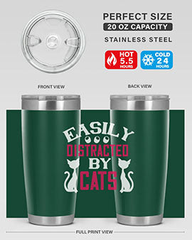 easily distracted by cats Style 46#- cat- Tumbler