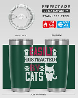 easily distracted by cats Style 47#- cat- Tumbler