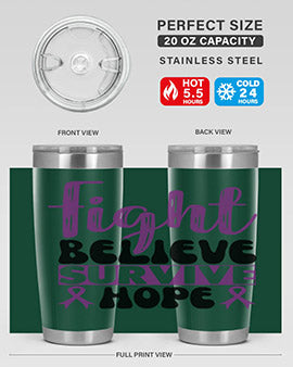 fight believe survive hope 141#- alzheimers- Tumbler