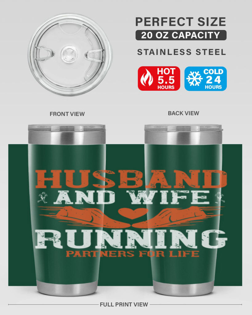 husband and wife running partners for life 41#- running- Tumbler