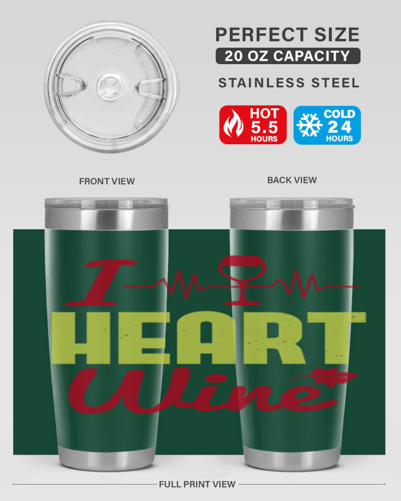 i heart wine 211#- wine- Tumbler