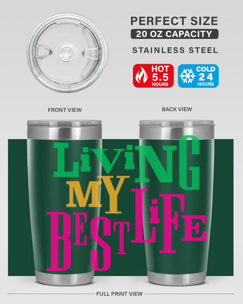 living my best life 96#- black words phrases- Cotton Tank