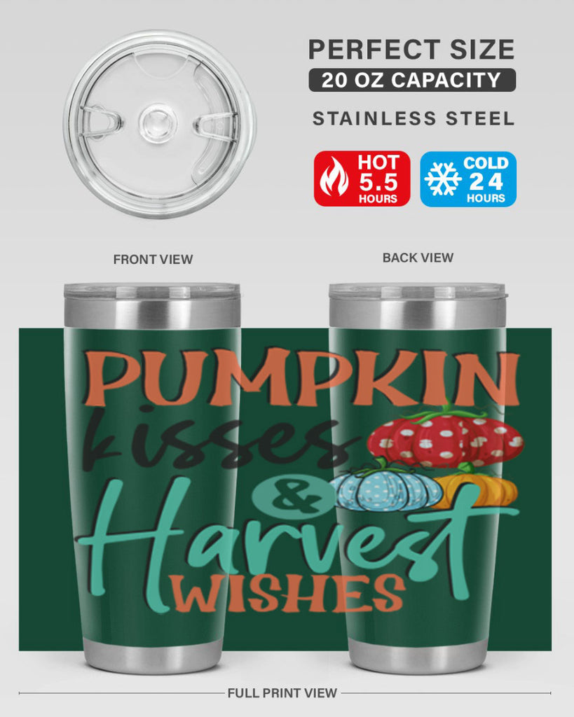 pumpkin kisses harvest wishes 526#- fall- Tumbler
