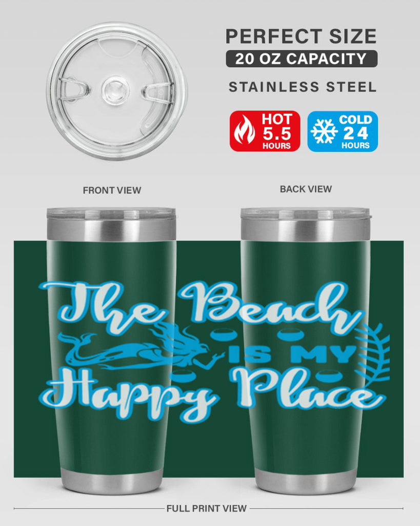 the beach is my happy place 627#- mermaid- Tumbler