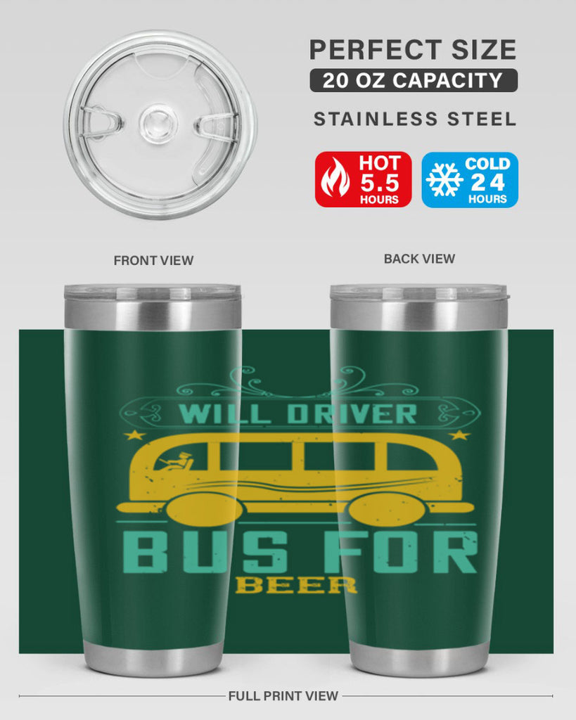 will driver bus for beer Style 6#- bus driver- tumbler