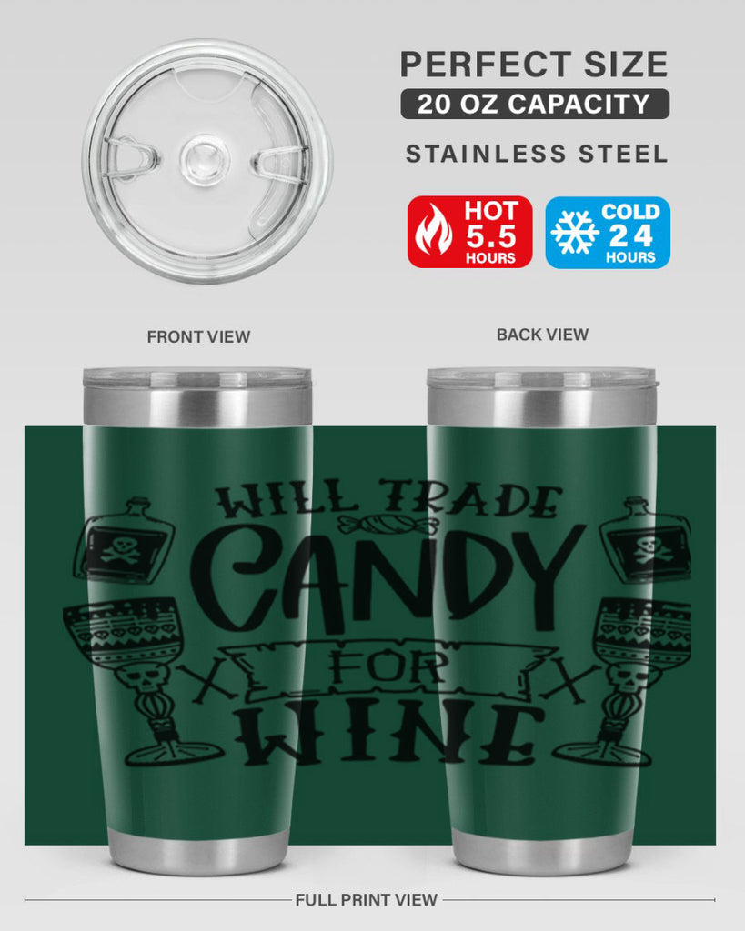 will trade candy for wine 10#- halloween- Tumbler