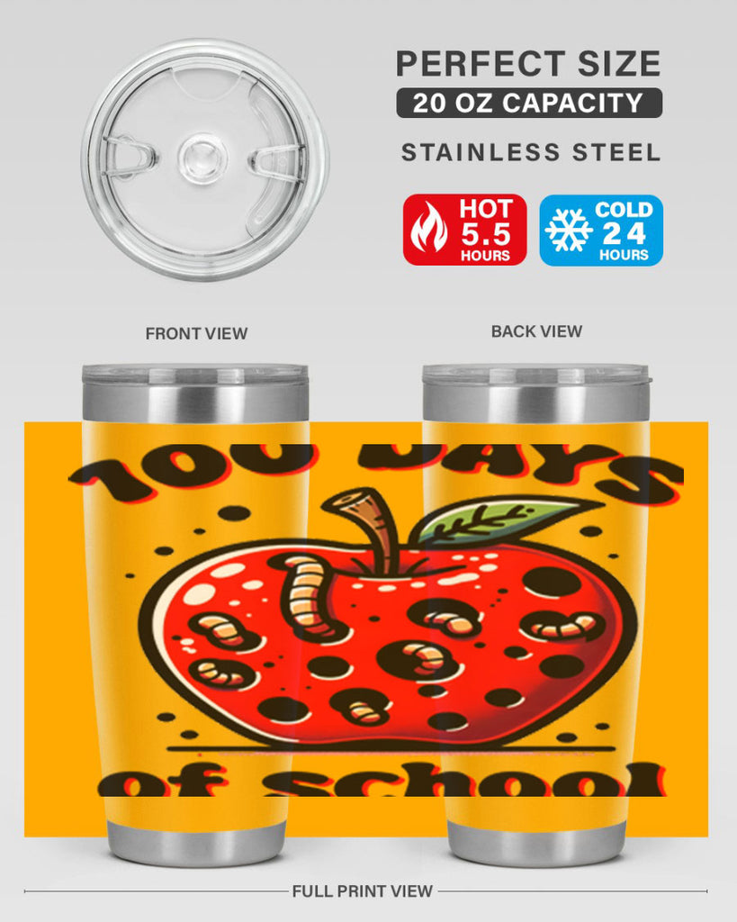 100 Days of School Apple 31#- 100 days of school- Tumbler