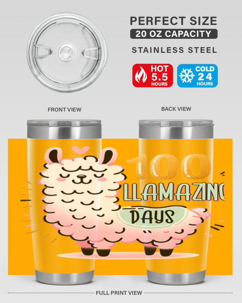 100th Day of School Llama 39#- 100 days of school- Tumbler