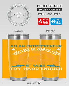 As an entrepreneur you can always find a solution if you try hard enough Style 96#- shark  fish- Tumbler