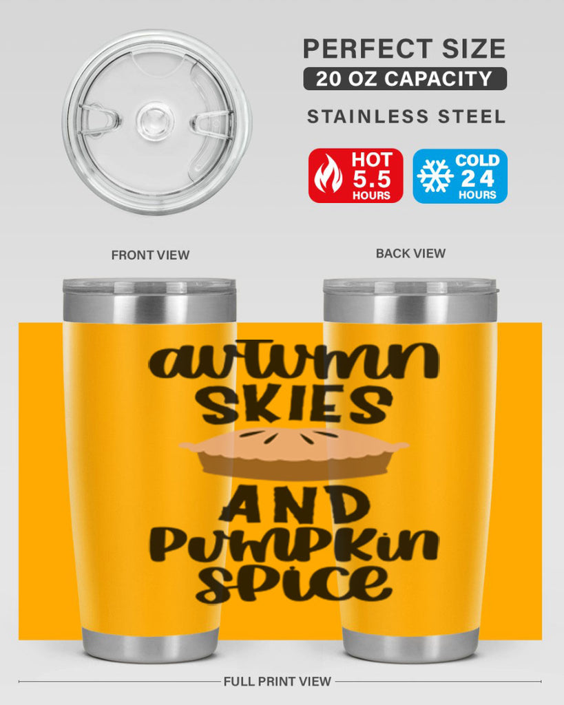 Autumn Skies And Pumpkin Spice 477#- fall- Tumbler