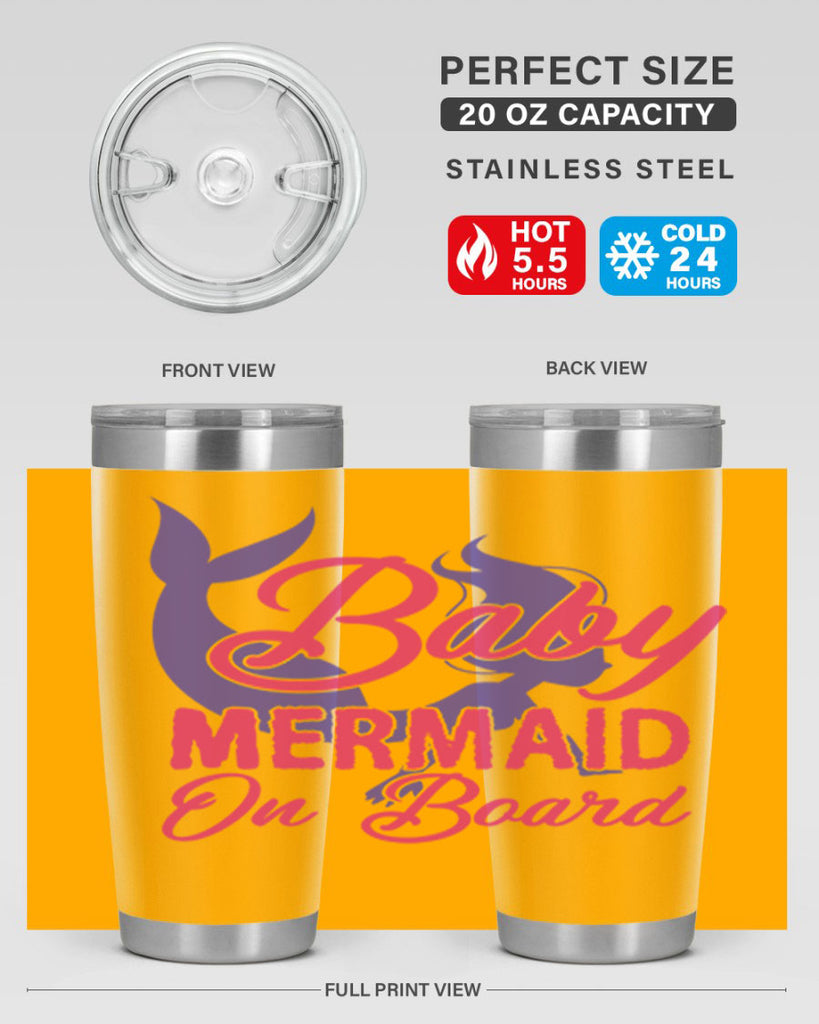 Baby Mermaid On Board 24#- mermaid- Tumbler