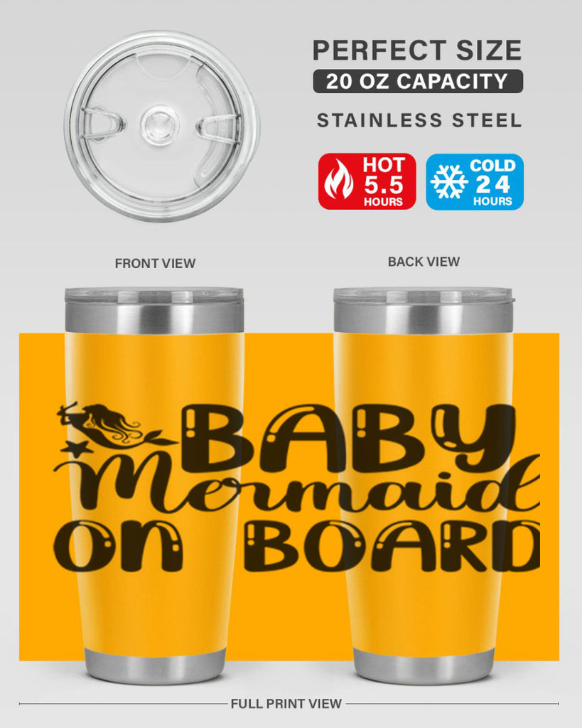 Baby Mermaid on Board 35#- mermaid- Tumbler