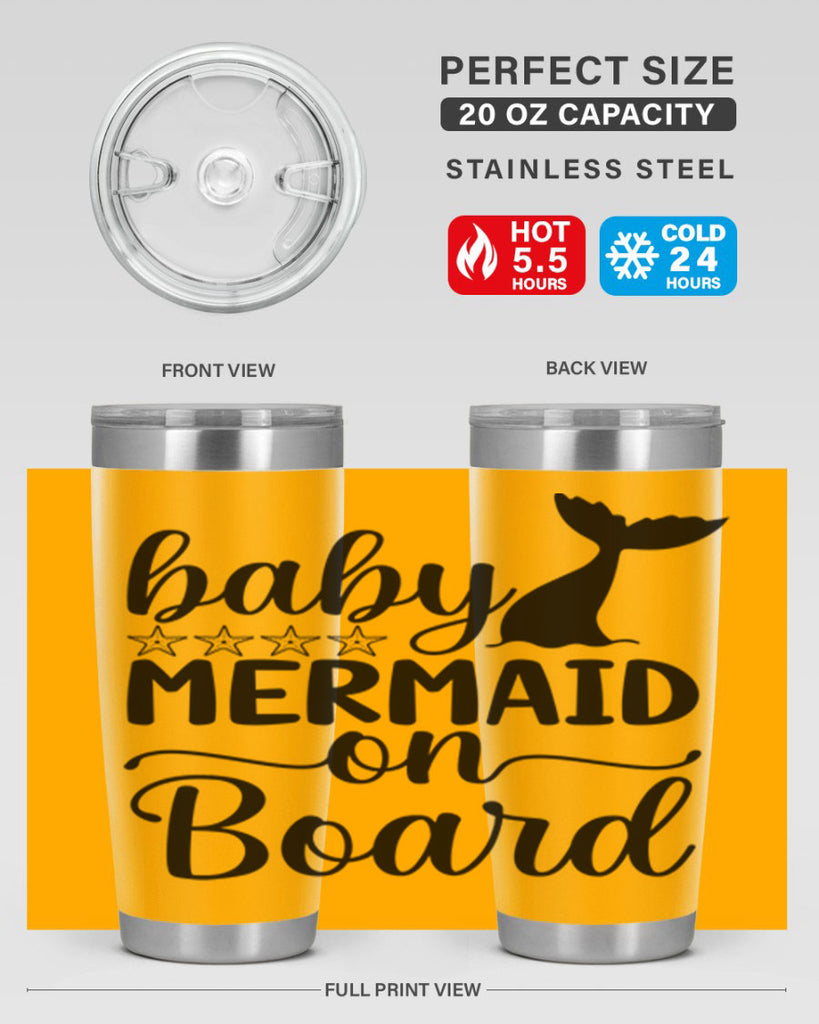 Baby mermaid on board 36#- mermaid- Tumbler