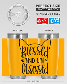 Blessed And Cat Obsessed Style 79#- cat- Tumbler