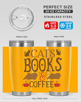 Cats Books Coffee Style 9#- cat- Tumbler