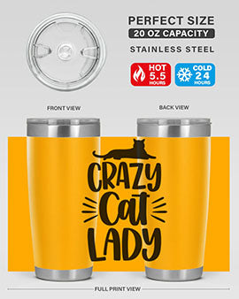 Crazy Cat Lady Style 92#- cat- Tumbler