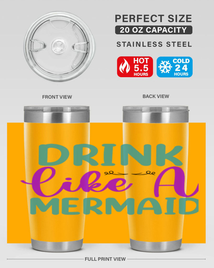 Drink Like A Mermaid 139#- mermaid- Tumbler