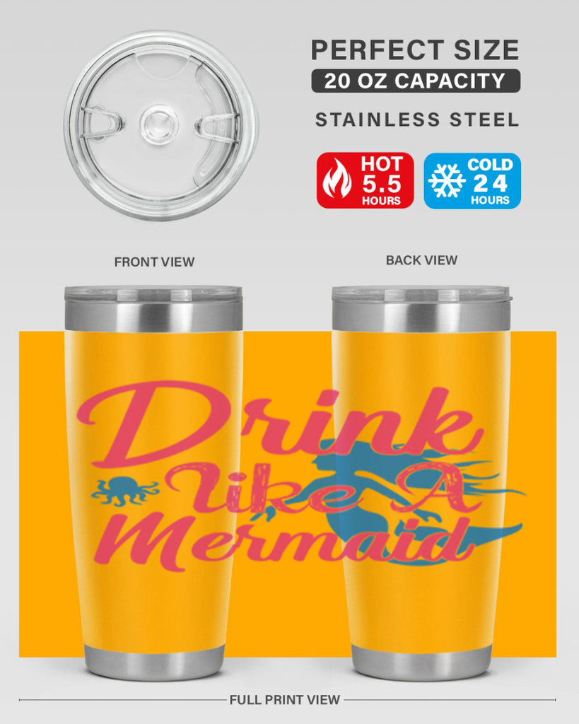 Drink Like A Mermaid 140#- mermaid- Tumbler