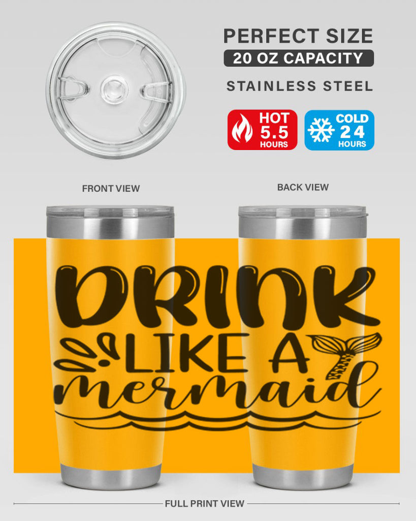 Drink Like A Mermaid 145#- mermaid- Tumbler