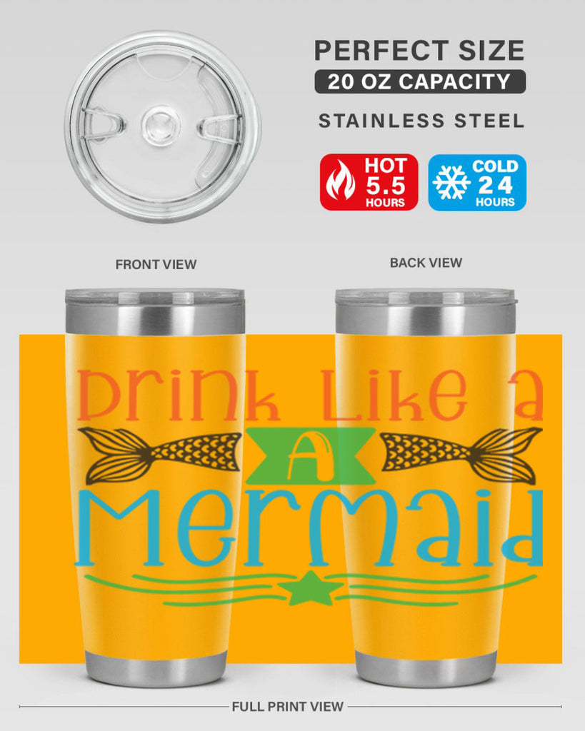 Drink Like A Mermaid 146#- mermaid- Tumbler