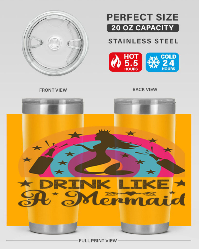 Drink like a mermaid 150#- mermaid- Tumbler