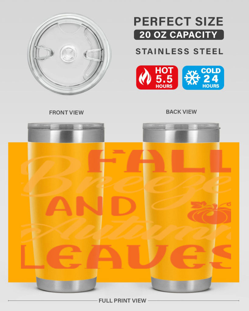 Fall Breeze and Autumn Leaves 92#- fall- Tumbler
