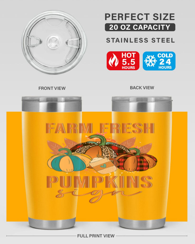 Farm Fresh Pumpkins Sign 175#- fall- Tumbler