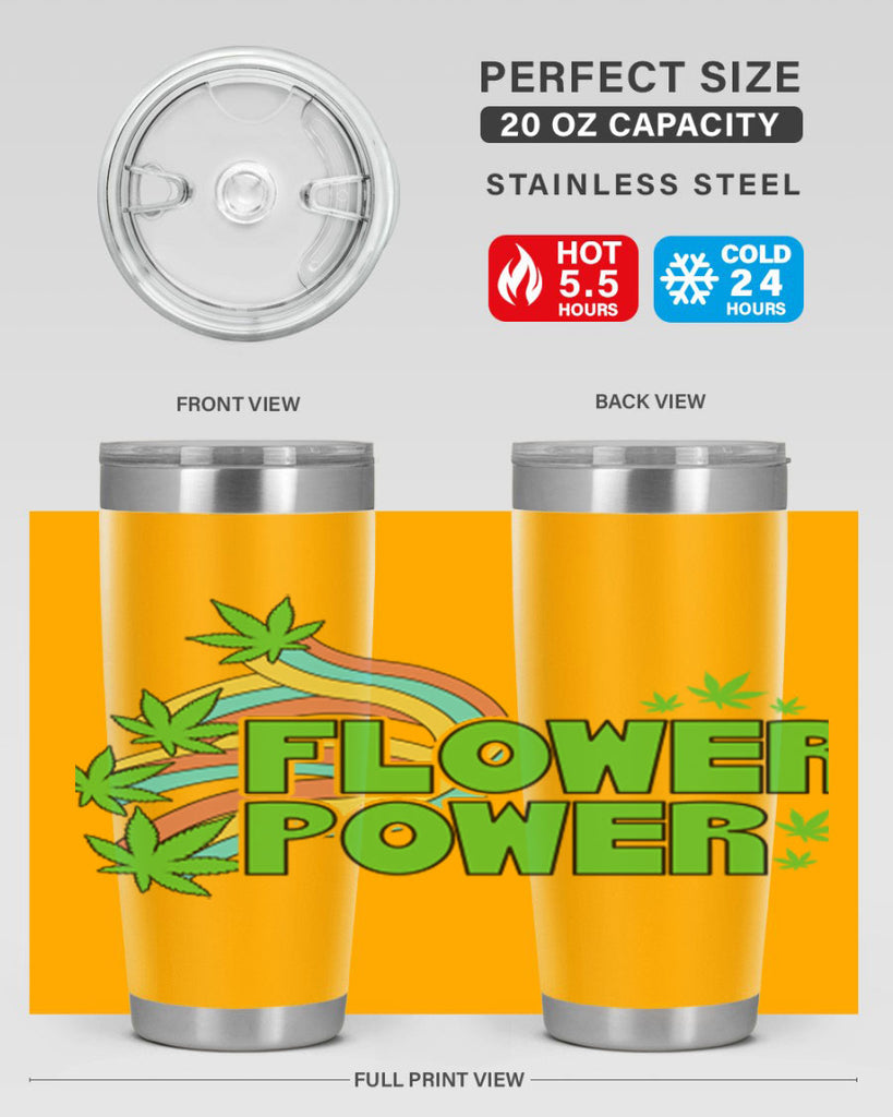 Flower Power Cannabis leaf 86#- marijuana- Tumbler