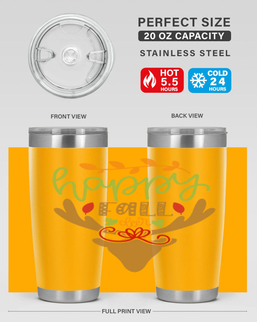 Happy Fall deer 219#- fall- Tumbler