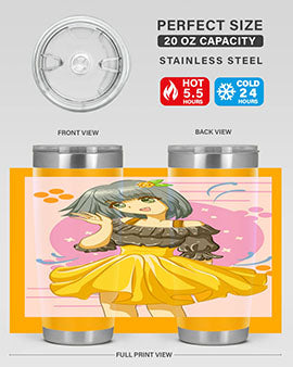 Happy and funny girl with black yellow dress in summer 41#- anime- Tumbler