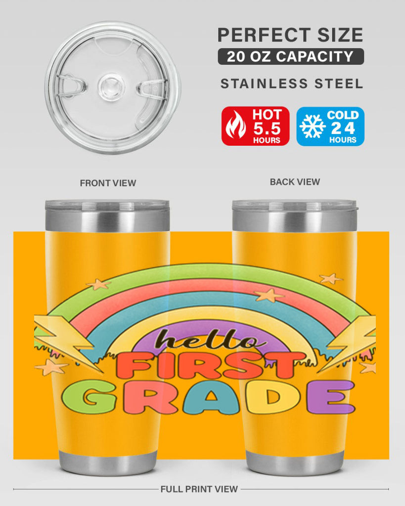 Hello 1st Grade Rainbow 13#- 1st grade- Tumbler