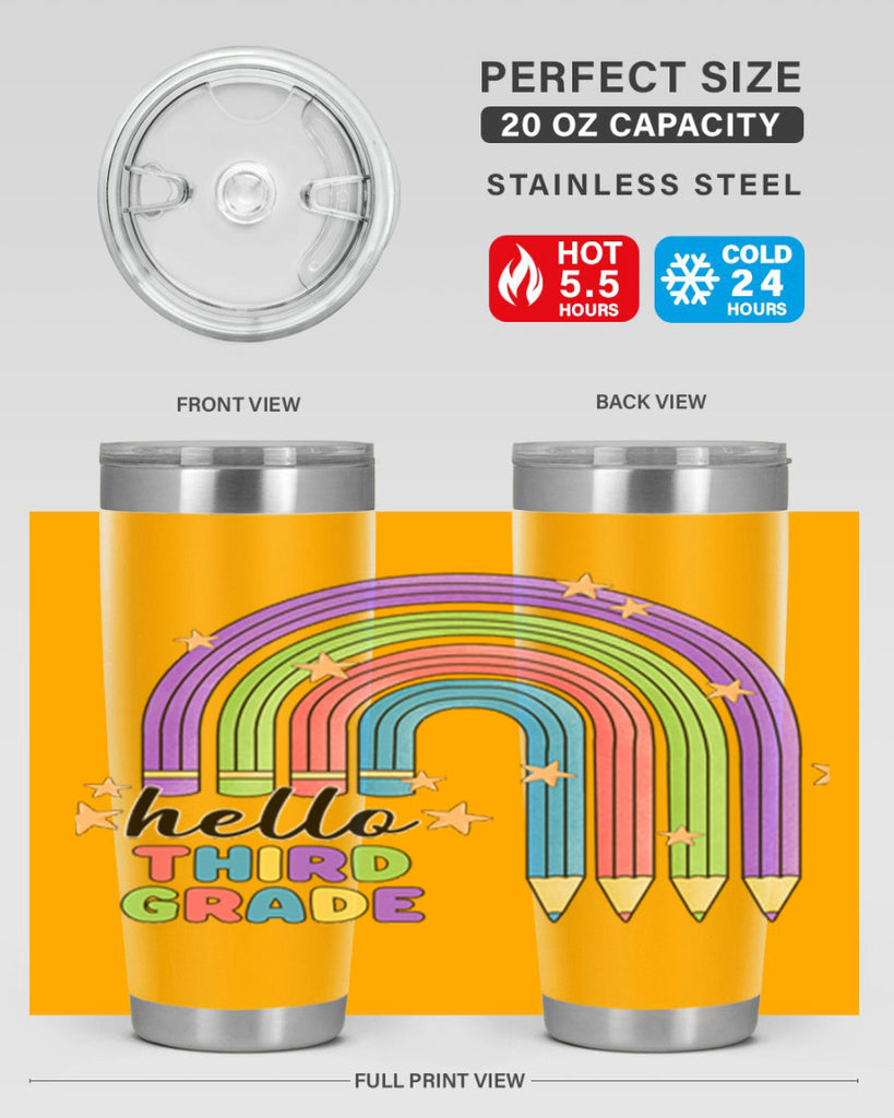 Hello 3rd Grade Pencil Rainbow 11#- 3rd grade- Tumbler