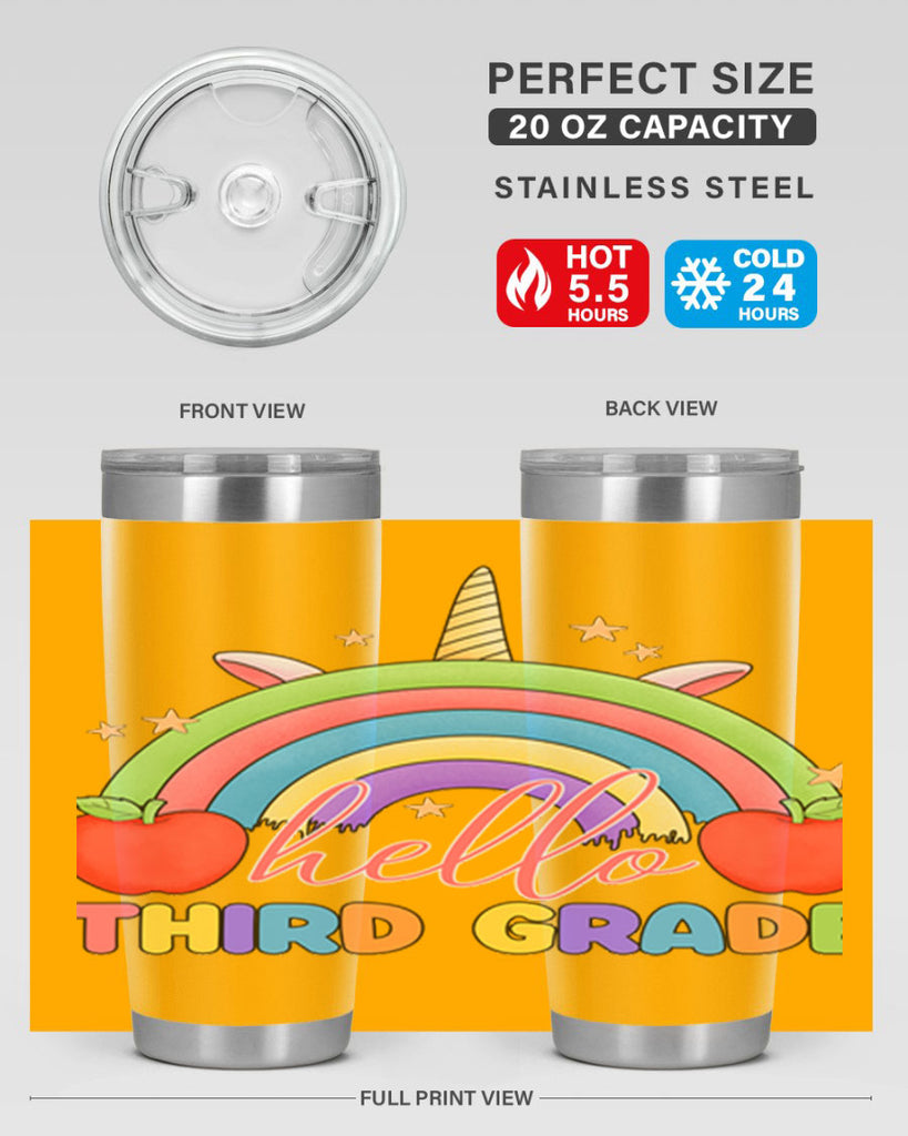 Hello 3rd Grade Unicorn Rainbow 13#- 3rd grade- Tumbler