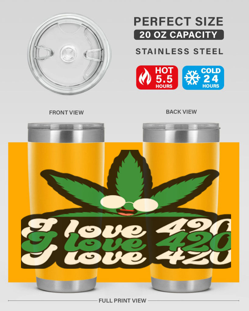 I love 420 123#- marijuana- Tumbler