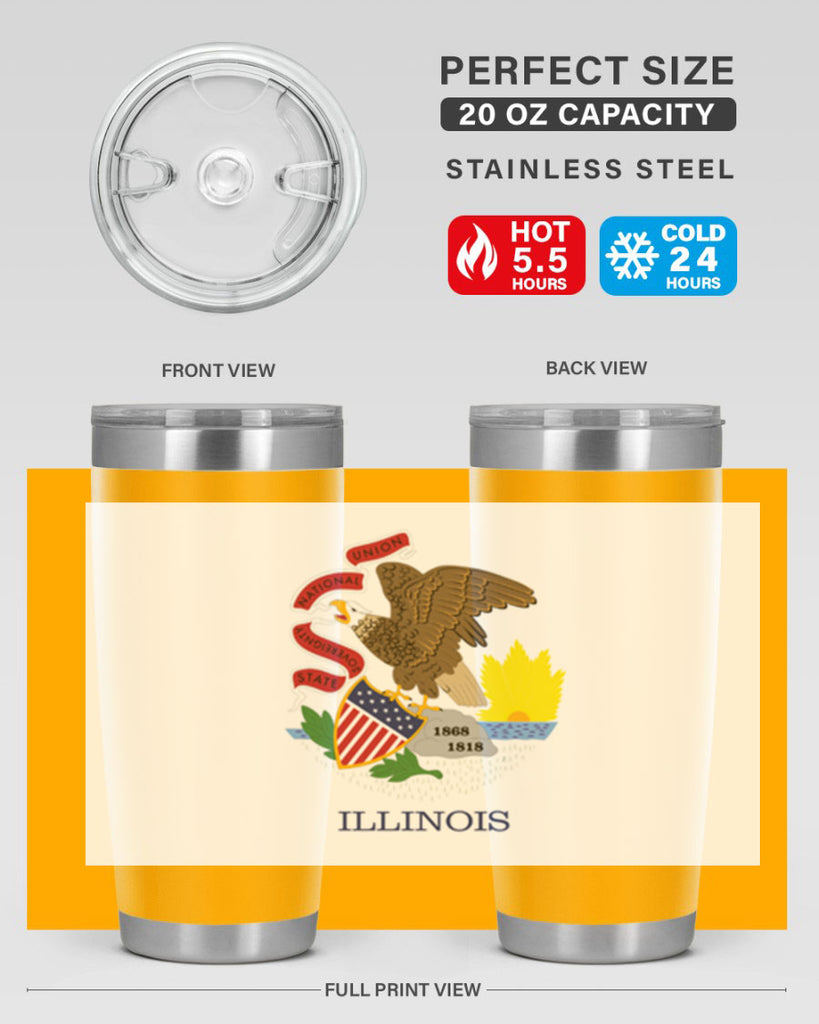 Illinois 39#- Us Flags- Tumbler