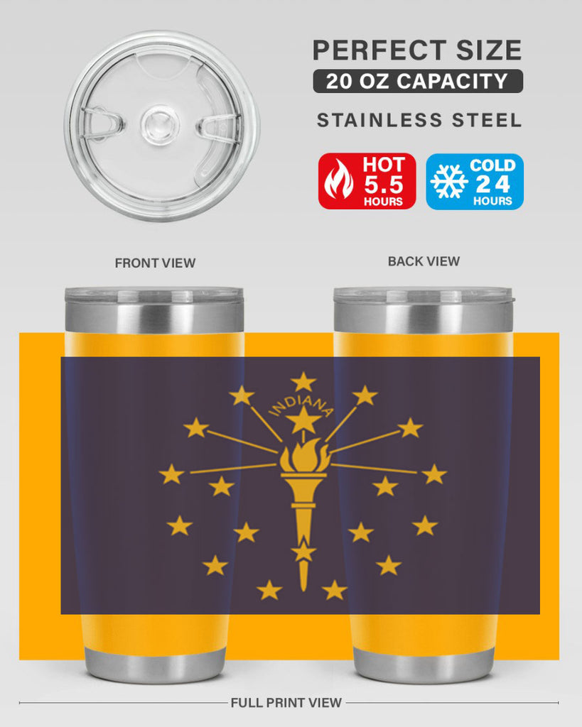 Indiana 38#- Us Flags- Tumbler