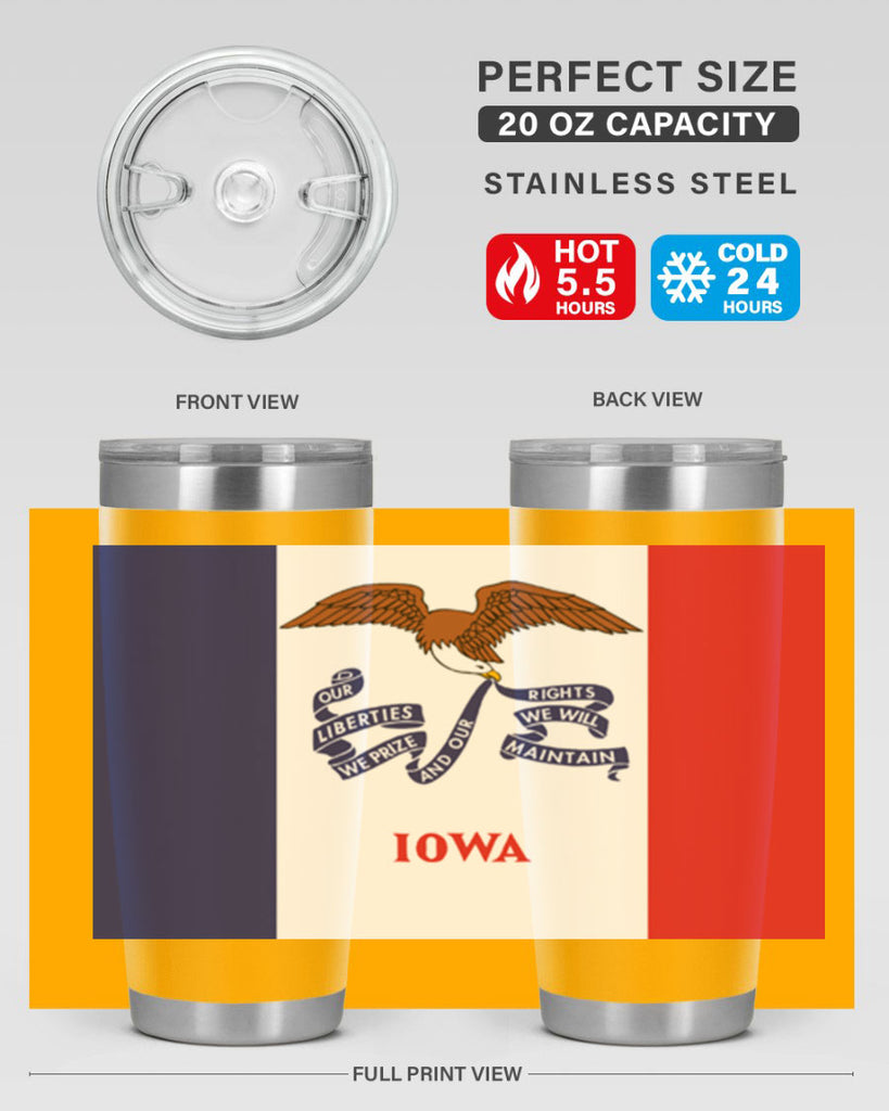 Iowa 37#- Us Flags- Tumbler