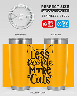 Less People More Cats Style 97#- cat- Tumbler