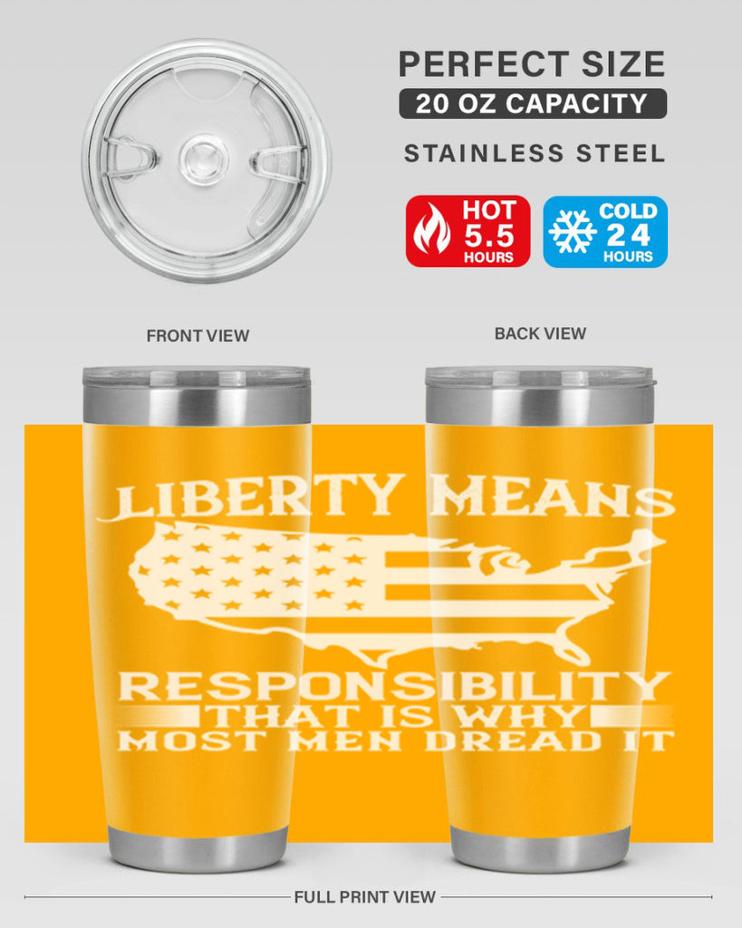 Liberty means responsibility That is why most men dread it Style 130#- Fourt Of July- Tumbler