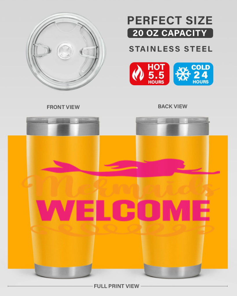 Mermaids Welcome 472#- mermaid- Tumbler
