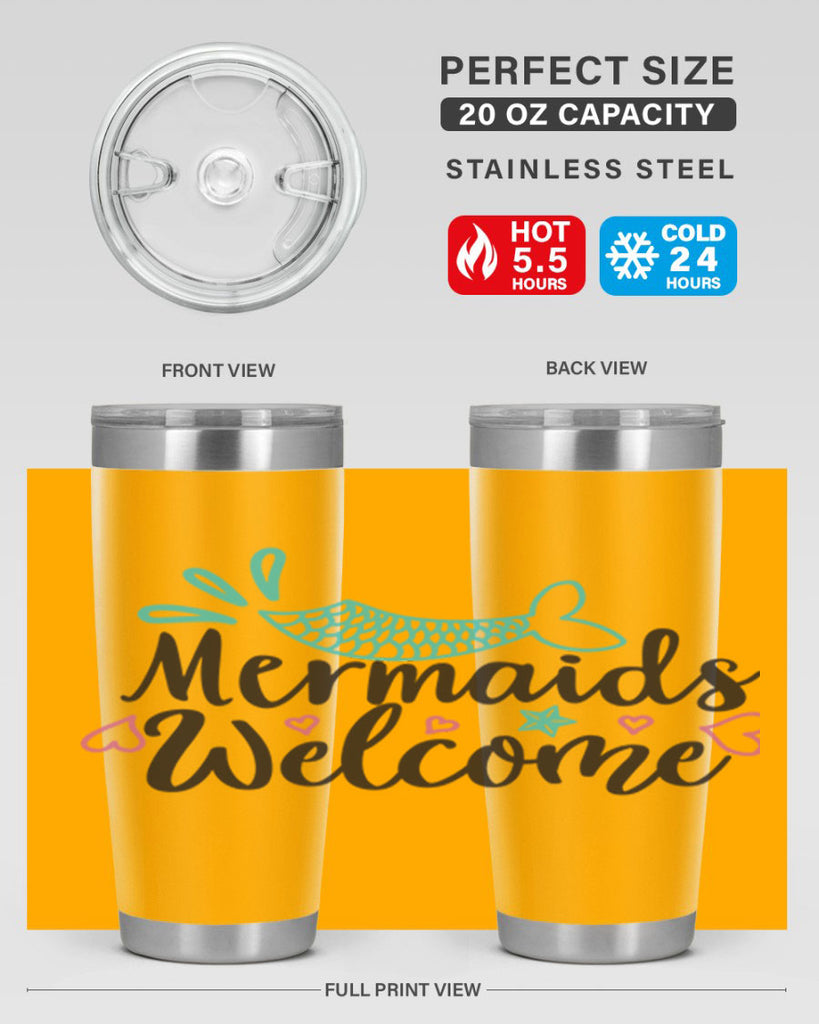 Mermaids Welcome 474#- mermaid- Tumbler