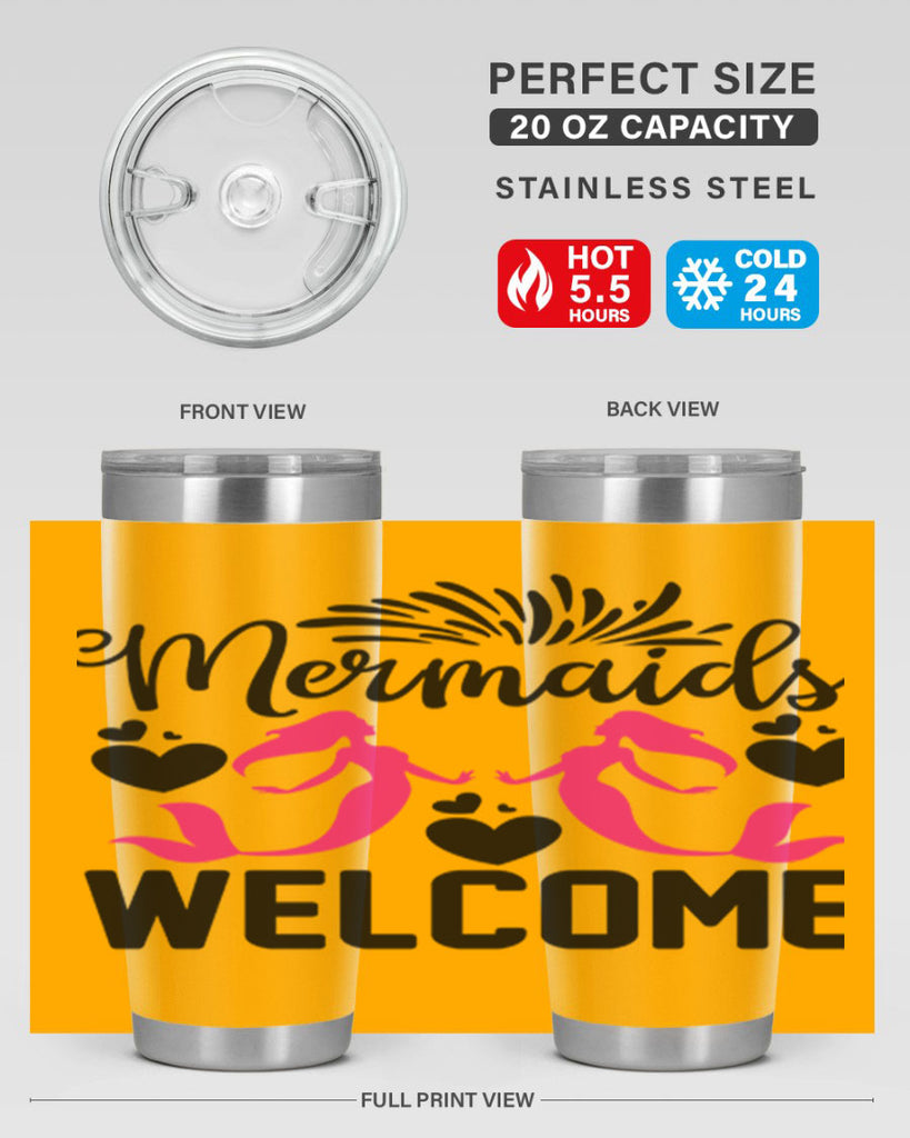 Mermaids Welcome 499#- mermaid- Tumbler