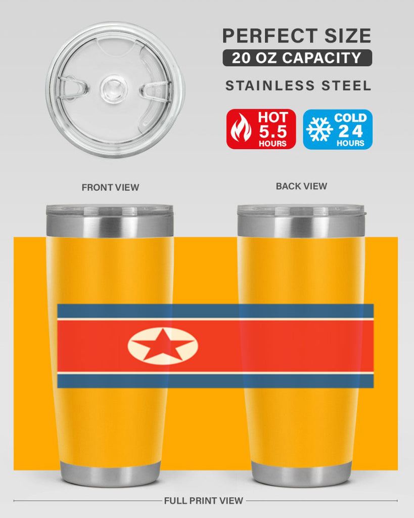 North Korea 70#- world flags- Tumbler