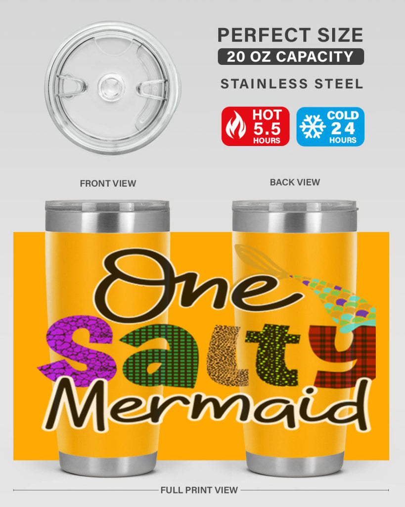 One Salty Mermaid 526#- mermaid- Tumbler