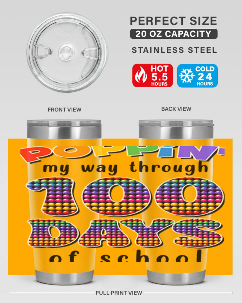 Poppin My Way Through 100 53#- 100 days of school- Tumbler