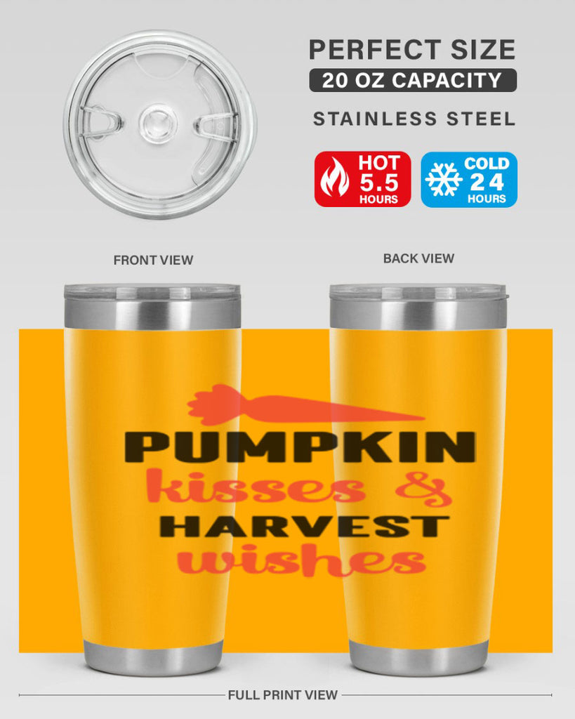 Pumpkin kisses harvest wishes 524#- fall- Tumbler
