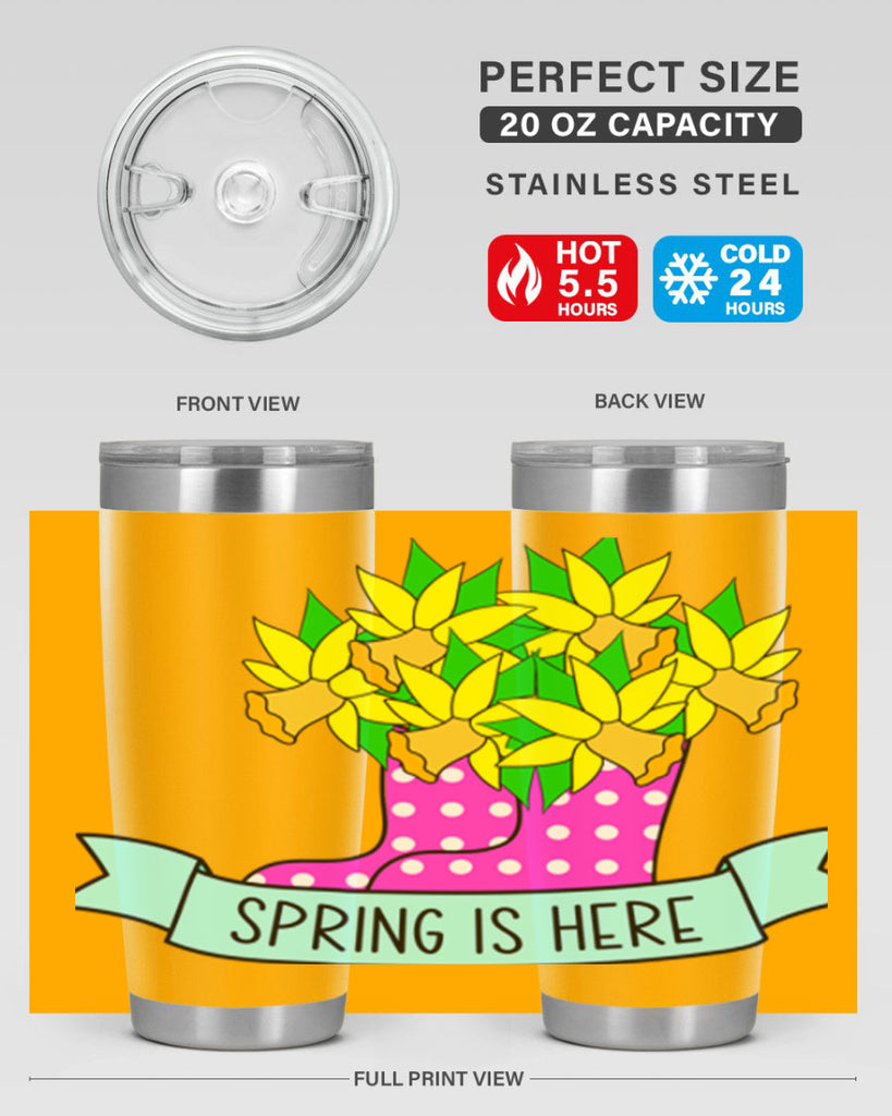 Spring is here daffodil rainboots442#- spring- Tumbler