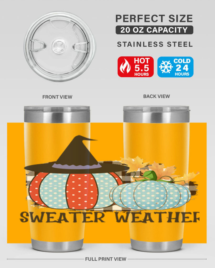 Sweater Weather Pumpkin Gnome 586#- fall- Tumbler