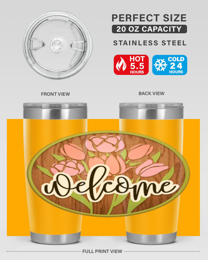 Welcome flowers bouquet Mockup570#- spring- Tumbler