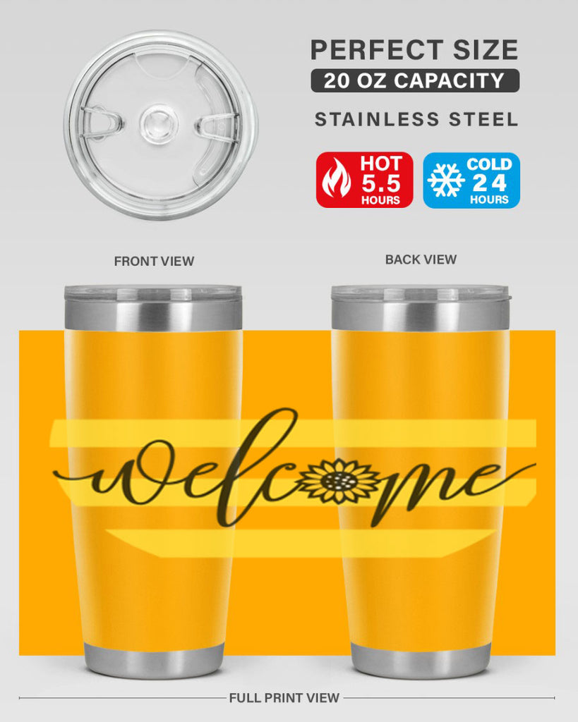 Welcome with sunflower592#- spring- Tumbler